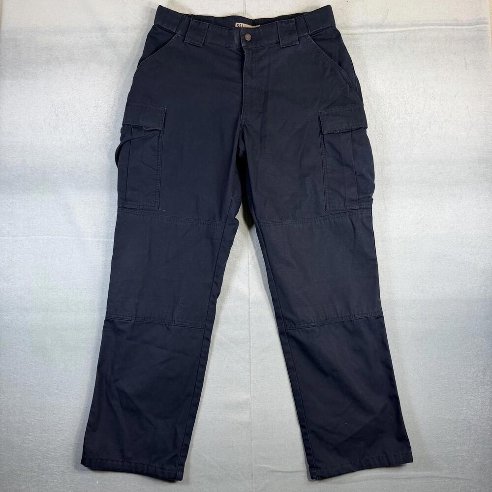 511 Tactical Cargo Pants Mens Large (36-38) Navy TDU Canvas Ripstop Adjustable - Picture 1 of 7